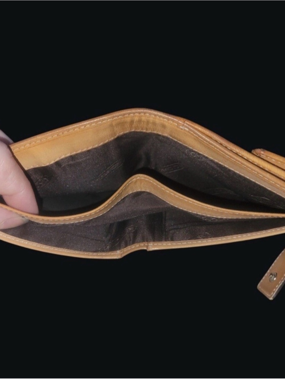 Coach vintage Brown & Tan Signature Fold Wallet - Picture 4 of 9